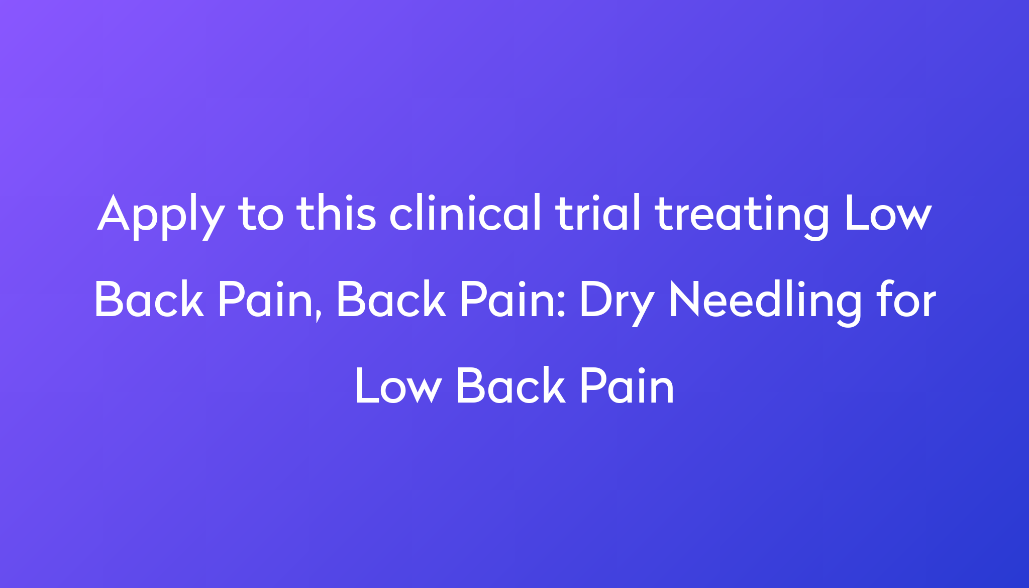 dry-needling-for-low-back-pain-clinical-trial-2022-power